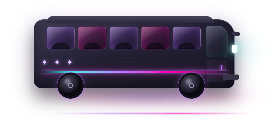 Neonbelyst partybus